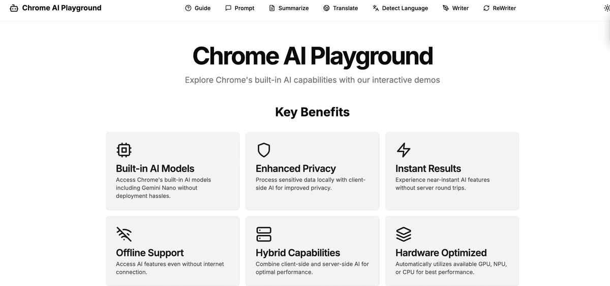 Chrome AI Playground