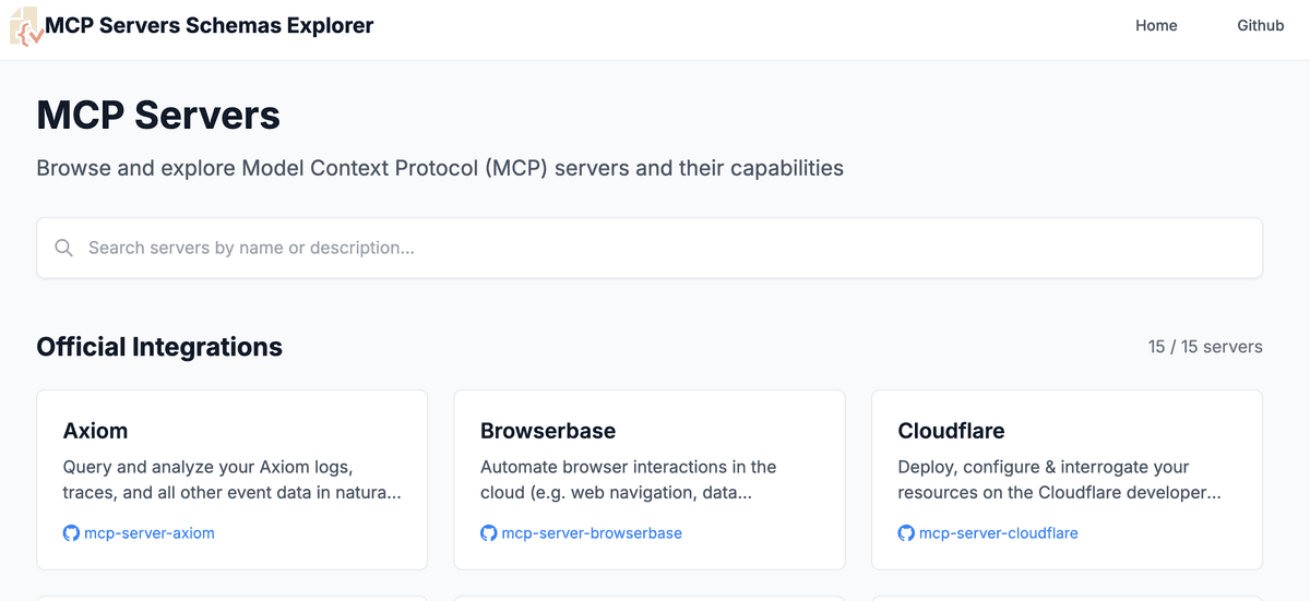 MCP Servers Schemas